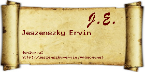 Jeszenszky Ervin névjegykártya