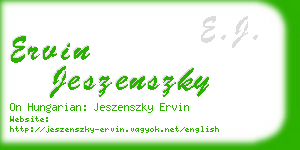 ervin jeszenszky business card